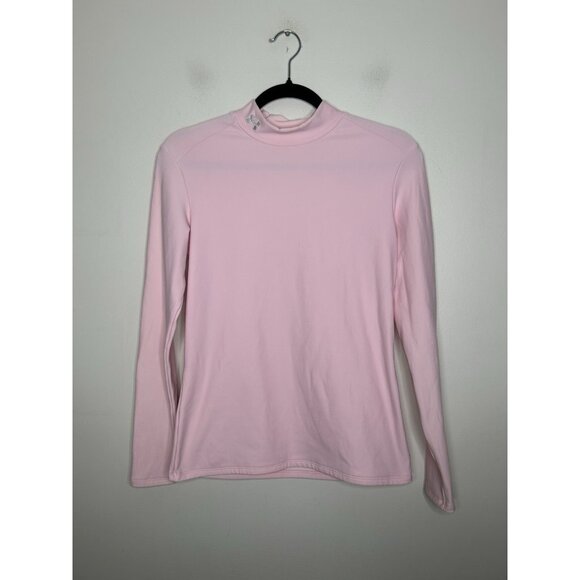 Under Armour Light Pink Mock Neck Long Sleeve Athletic Active Top Size Large - Picture 1 of 10